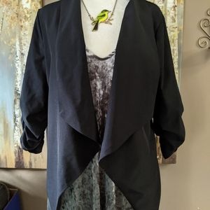 Black open flowing Valia blazer